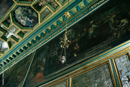 Censer hangs from the ceiling of the Church of Our Lady of the Rocks. Montenegro