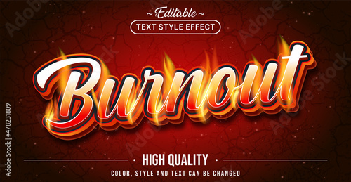 Editable text style effect - Burnout text style theme.