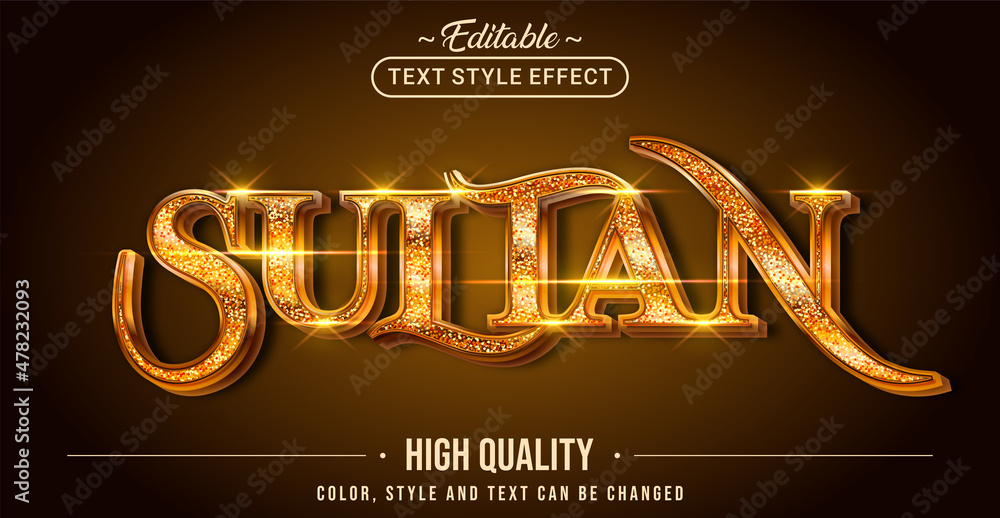 Editable text style effect - Sultan text style theme.