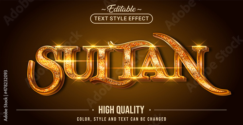 Editable text style effect - Sultan text style theme. photo
