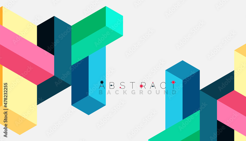 Abstract background. 3d cubes, cubic elements and blocks. Techno or business concept for wallpaper, banner, background, landing page Abstract background. 3d cubes, cubic elements and blocks. Techno or business concept for wallpaper, banner, background, landing page