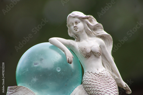 Mermaid Garden Light With Teal Globe photo