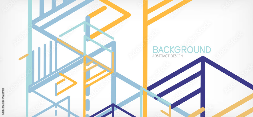 Abstract background. Color lines on white background. Linear abstract composition. Techno or business concept for wallpaper, banner, background, landing page Abstract background. Color lines on white background. Linear abstract composition. Techno or business concept for wallpaper, banner, background, landing page