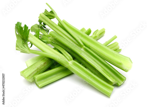 Chopped celery isolated on white 