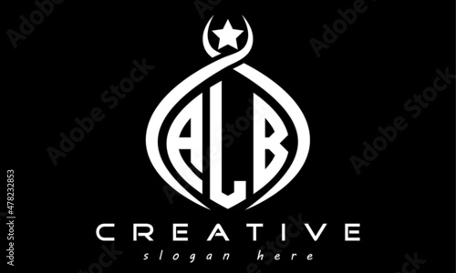 ALB three letters monogram curved oval initial logo design, geometric minimalist modern business shape creative logo, vector template