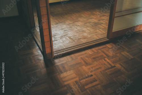 昭和風のレトロな床板