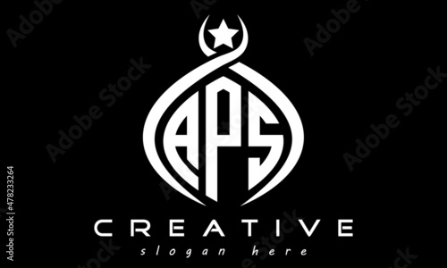 APS three letters monogram curved oval initial logo design, geometric minimalist modern business shape creative logo, vector template