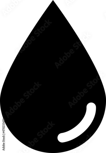 黒色の水滴、シンプルなベクターアイコン