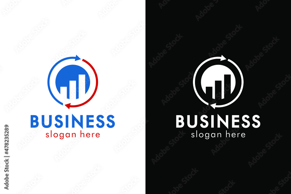 Circle arrow with graph logo. Very suitable various business purposes also for symbol, logo, company name, brand name, icon and many more. Circle arrow with graph logo. Very suitable various business purposes also for symbol, logo, company name, brand name, icon and many more.