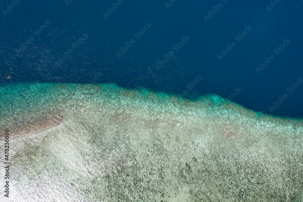 Aerial view of Island . Pulau Mabul is a beautiful small Island located on the East Coast of Sabah