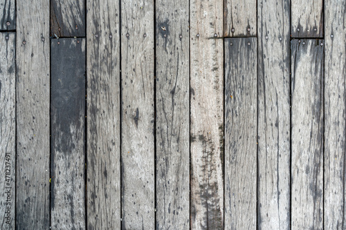 wood board floor from top view shooting at outdoor field for background or backdrop