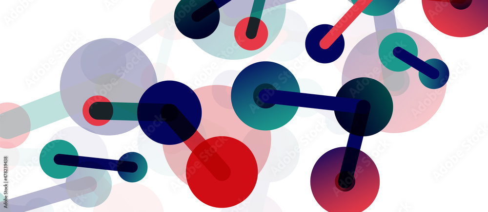 Abstract background. Round dots connected by lines. Trendy techno business template for wallpaper, banner, background or landing Abstract background. Round dots connected by lines. Trendy techno business template for wallpaper, banner, background or landing