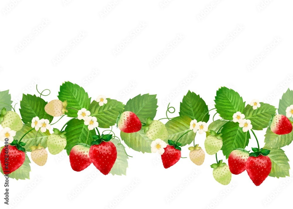 イチゴとリーフのかわいい水彩画風フレームベクターイラスト素材 Stock Vector Adobe Stock イチゴとリーフのかわいい水彩画風フレームベクターイラスト素材 Stock Vector Adobe Stock