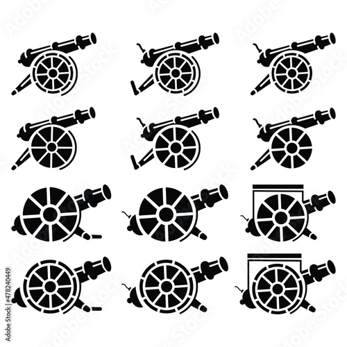 Fototapeta cannon artillery logo design vector icon,Museum  cannon symbol stock vector