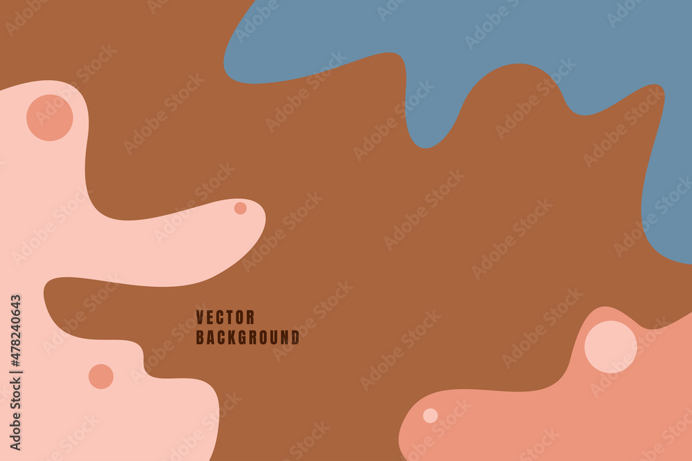 Modern and stylish template with organic abstract shapes in nude pastel colors. Neutral beige and terracotta background in Scandinavian style. Burnt orange contemporary collage. Vector Illustration Modern and stylish template with organic abstract shapes in nude pastel colors. Neutral beige and terracotta background in Scandinavian style. Burnt orange contemporary collage. Vector Illustration