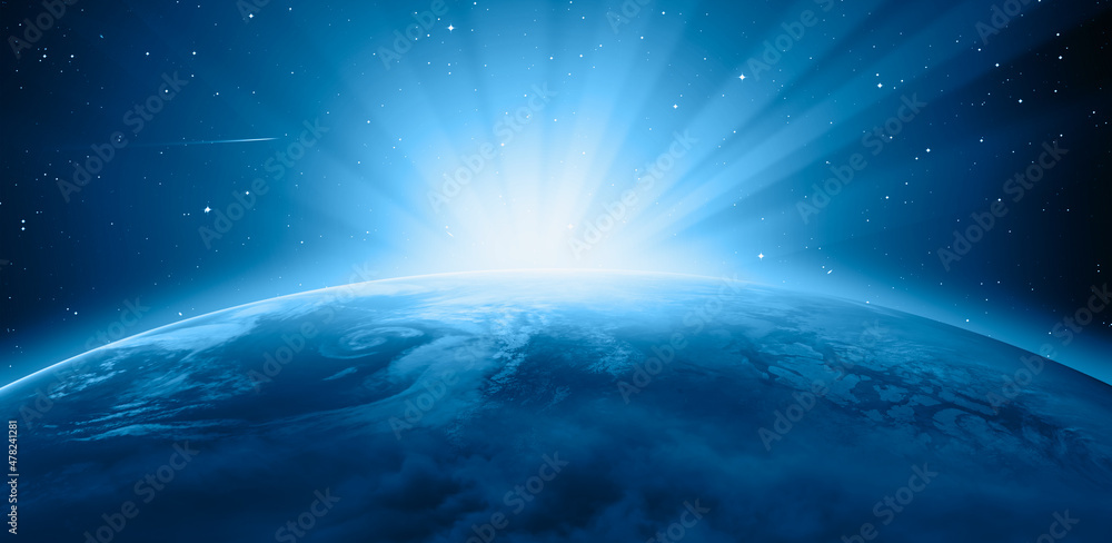 Fototapeta premium Planet Earth with a spectacular sunset 