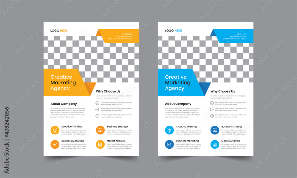 business flyer  template design. A4 paper size. For marketing, business proposal, promotion, advertise, publication, cover page