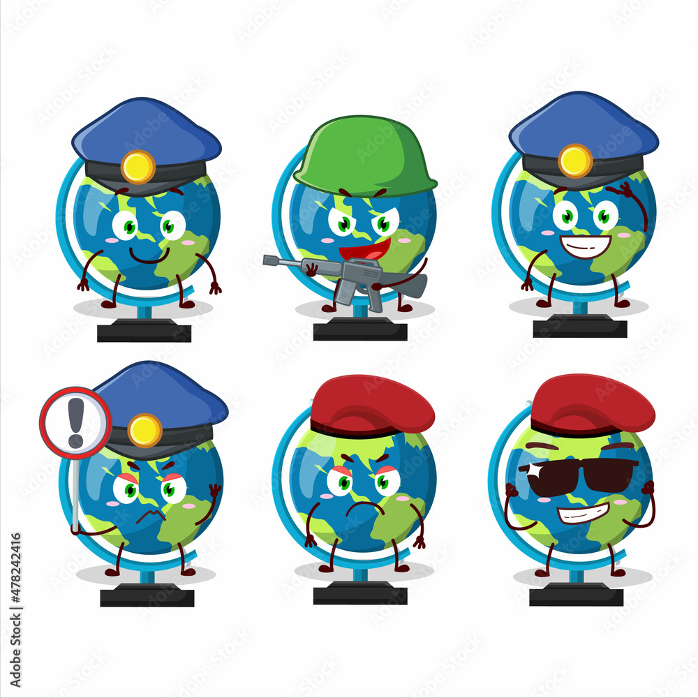 A dedicated Police officer of globe ball mascot design style