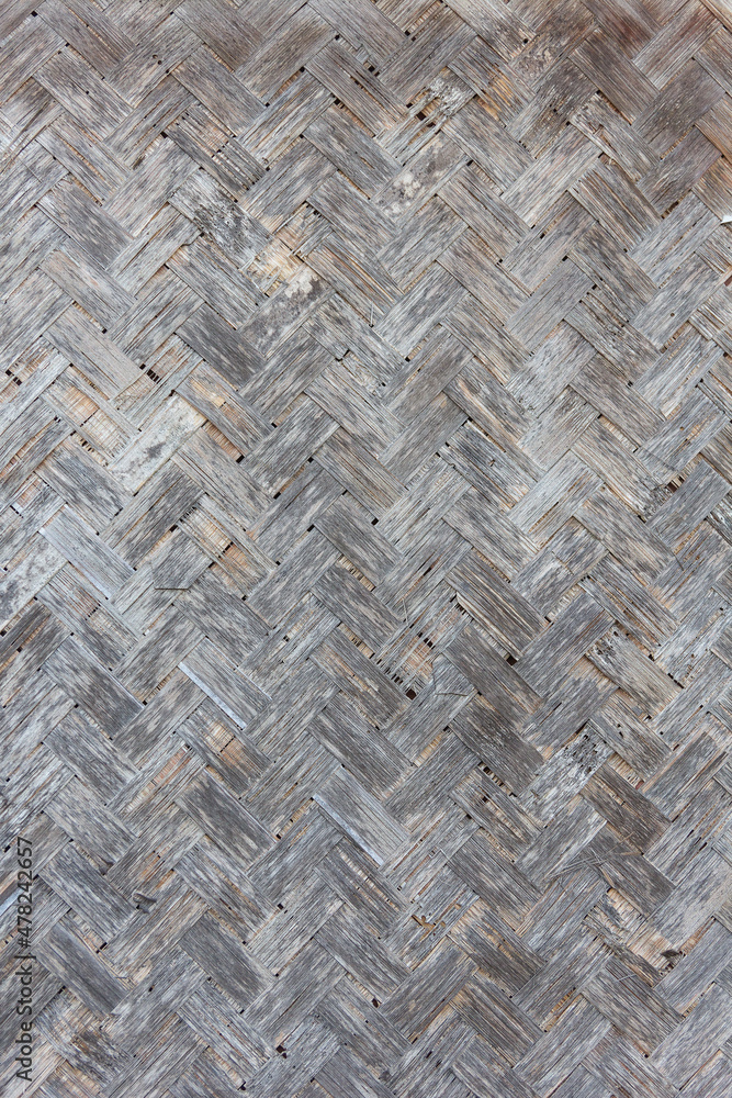 Close up old woven bamboo pattern Close up old woven bamboo pattern