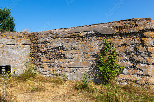 Gun position of the 19th century coastal fort on Kotlin Island in the Gulf of Finland photo