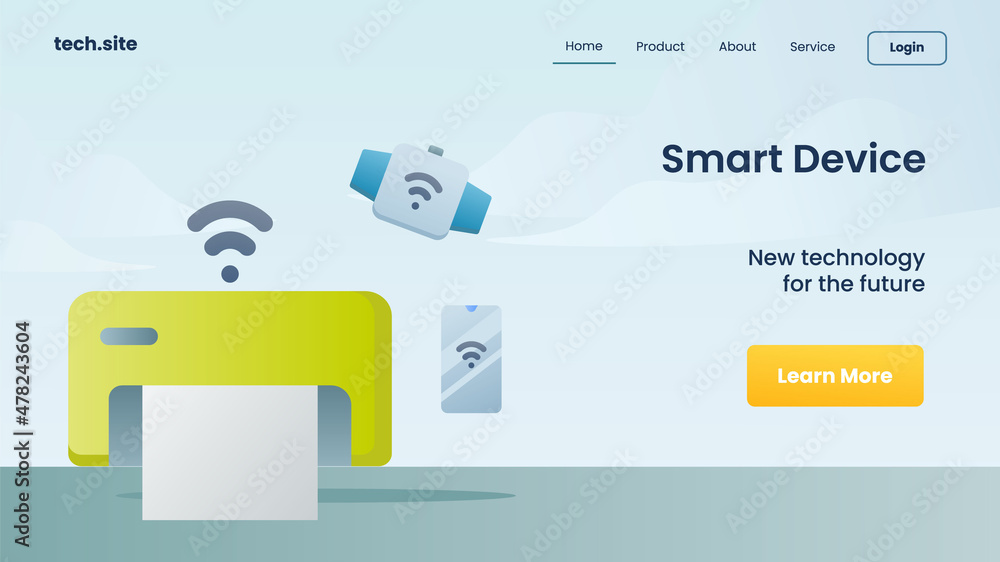 smart device concept for website template landing homepage