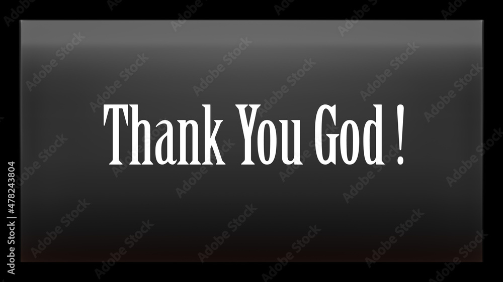 Thank you god bible word with black color background Stock Illustration |  Adobe Stock