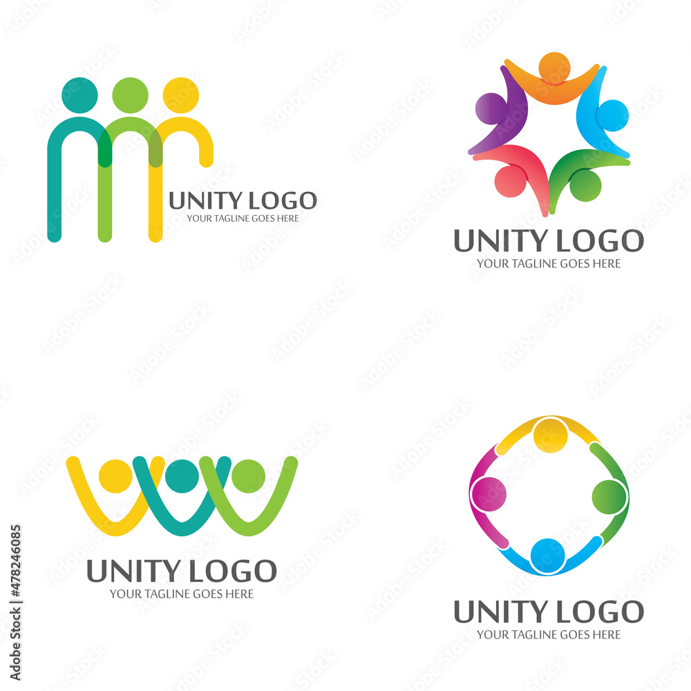 colorful unity concept logo icon vector template Stock Vector | Adobe Stock