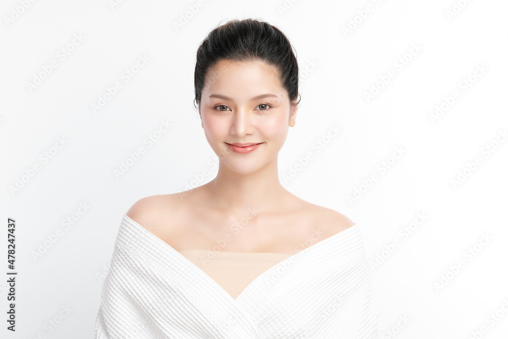 Beautiful young asian woman with clean fresh skin on white background, Face care, Facial treatment, Cosmetology, beauty and spa, Asian women portrait. Beautiful young asian woman with clean fresh skin on white background, Face care, Facial treatment, Cosmetology, beauty and spa, Asian women portrait.