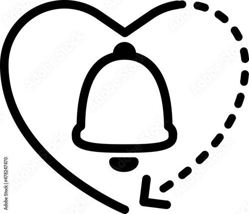 heart notification bell