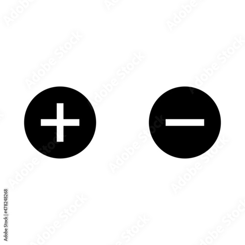 Plus and minus in circle icon
