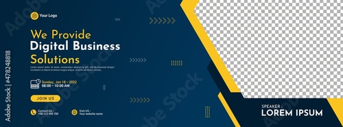 Business conference banner template design for webinar, marketing, online class program, etc