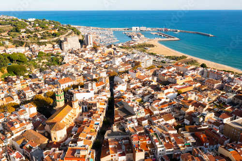 Aerial photo of Arenys de Mar on the Costa Brava. Spain. High quality photo photo