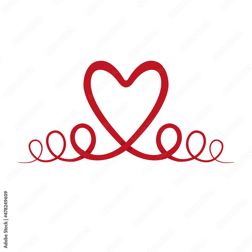 Linear heart for valentine's day designs