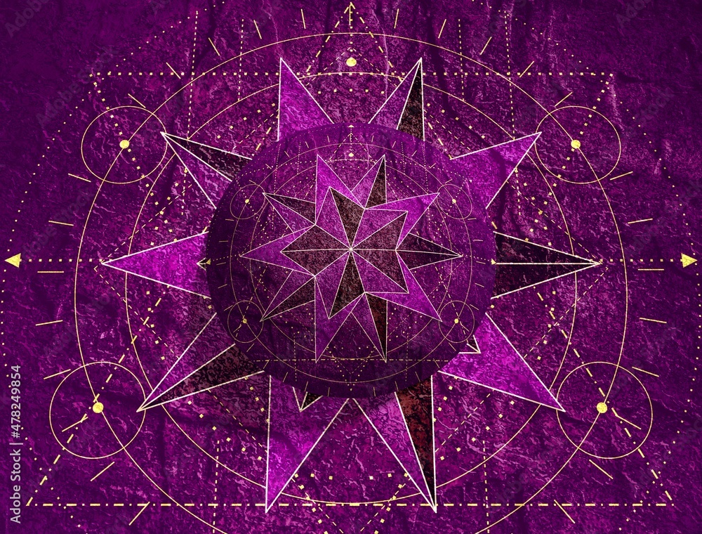 Mystical esoteric gothic geometry thin lines symbol. 3D Render Mystical esoteric gothic geometry thin lines symbol. 3D Render