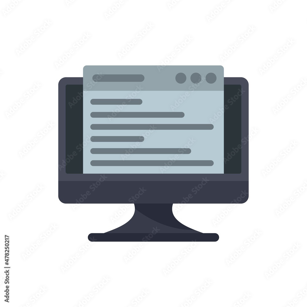 Testing web page icon flat isolated vector Testing web page icon flat isolated vector