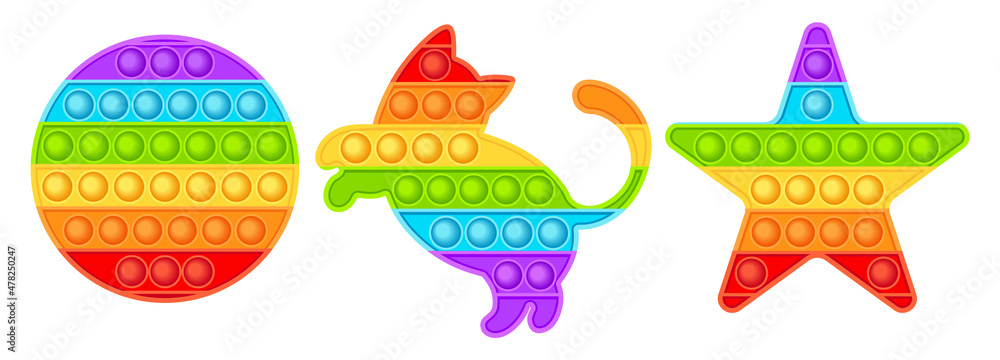 Cat Rainbow Pop It Fidget Toy