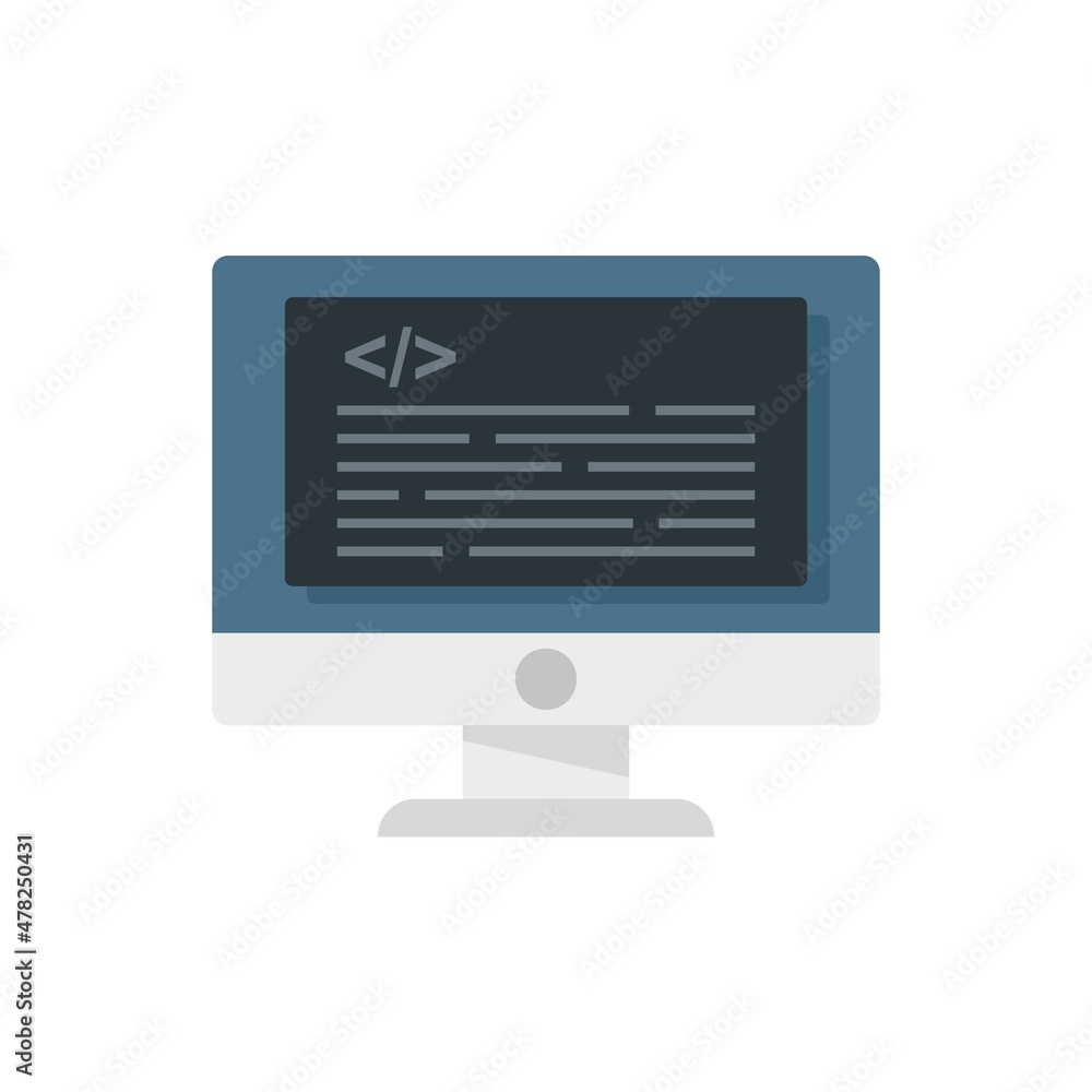 Online testing software icon flat isolated vector Online testing software icon flat isolated vector