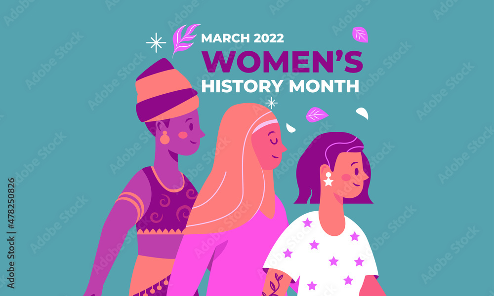 hand drawn women history month vector illustration design Stock Vector