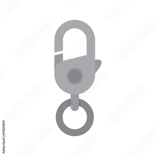 Industrial climber carabine icon flat isolated vector