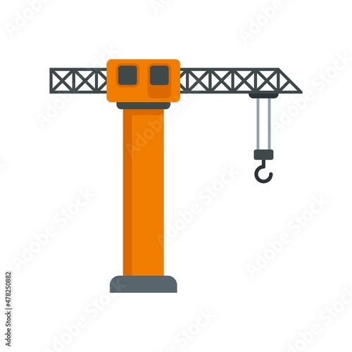 Industrial crane icon flat isolated vector