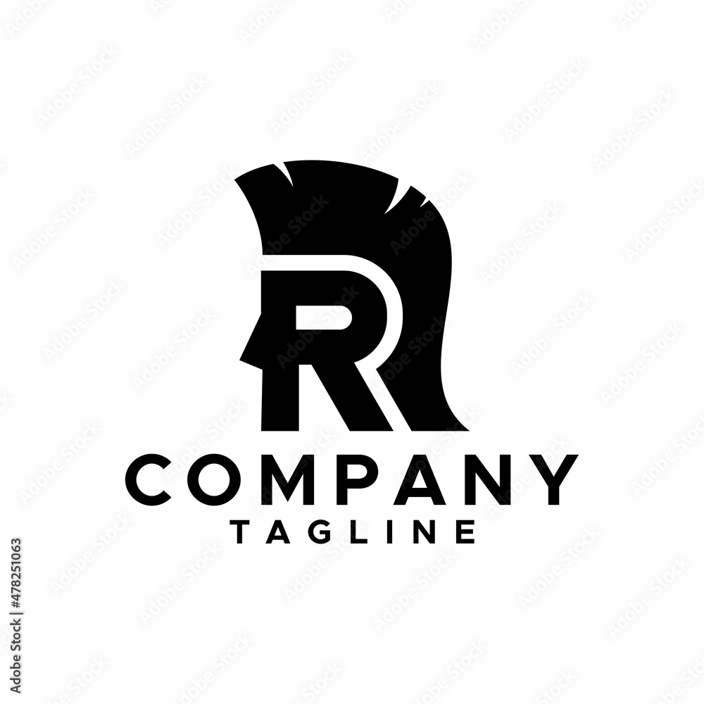 spartan icon and R letter logo design negative space logo vector, modern logo, minimalist logo, black white spartan icon and R letter logo design negative space logo vector, modern logo, minimalist logo, black white