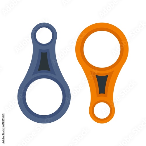 Industrial climber connect tool icon flat isolated vector