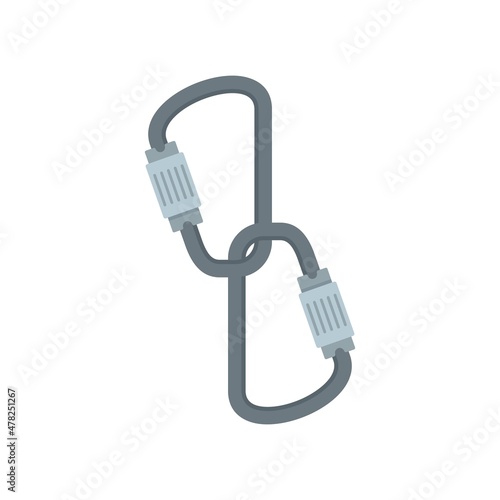 Industrial climber carabines icon flat isolated vector photo