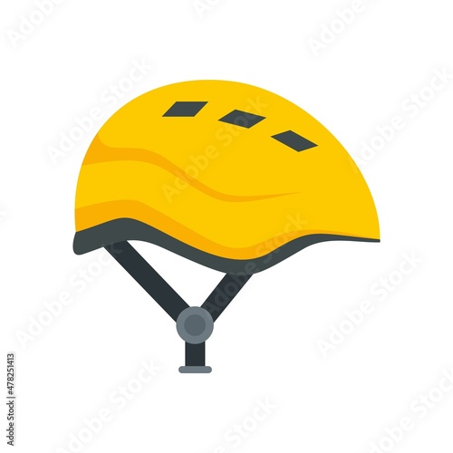 Industrial climber modern helmet icon flat isolated vector