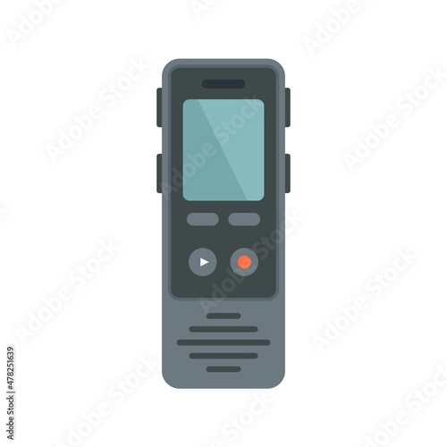 Linguist dictaphone icon flat isolated vector