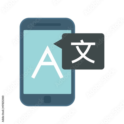 Smartphone linguist icon flat isolated vector