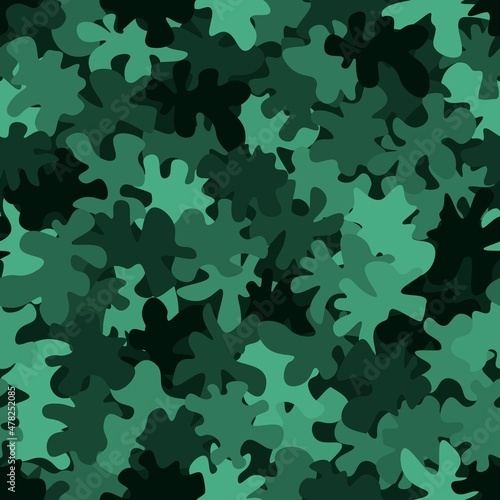 Green camouflage pattern background seamless vector illustration