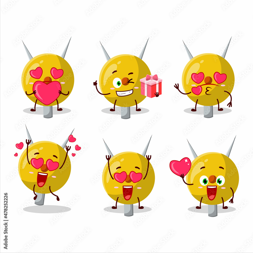 Term stationery cartoon character with love cute emoticon Term stationery cartoon character with love cute emoticon