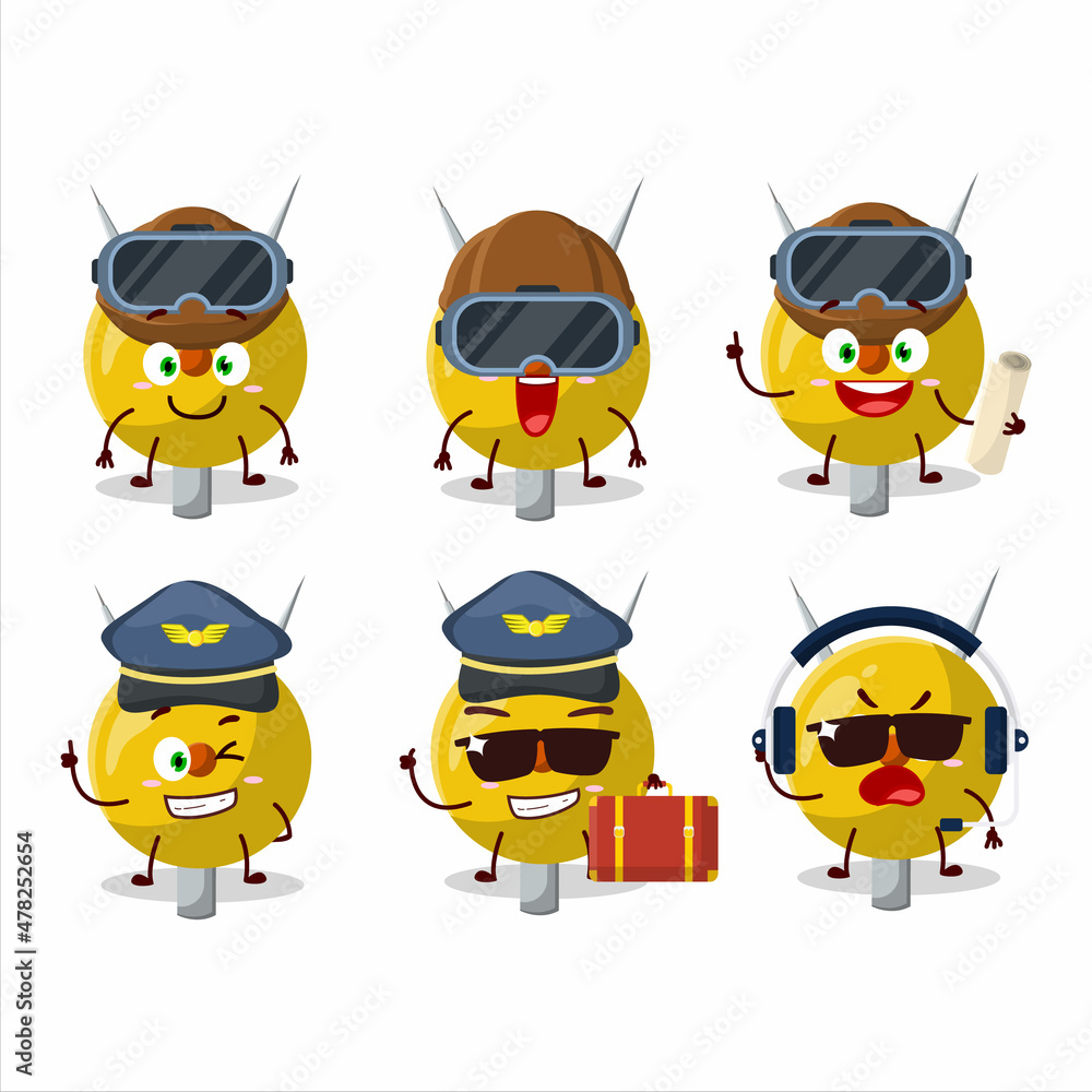 Pilot cartoon mascot term stationery with glasses Pilot cartoon mascot term stationery with glasses