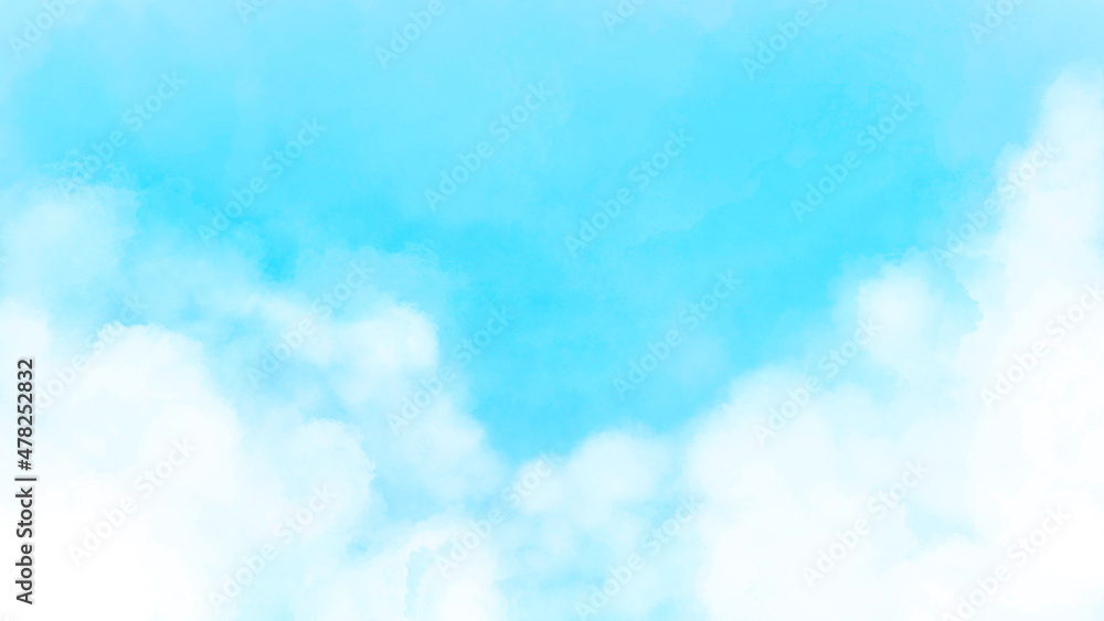 青空と雲の水彩風イラスト素材 Stock イラスト Adobe Stock 青空と雲の水彩風イラスト素材 Stock イラスト Adobe Stock